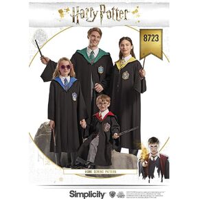 Simplicity 8723 Harry Potter Cosplay and Halloween Costume Sewing Pattern, Kids Teens and Adult Sizes XS-XL