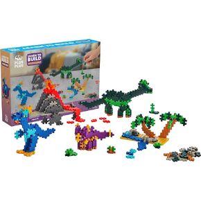 Plus-Plus: Learn to Build - Dinosaurs - 400 Piece Set - 2D & 3D Dino Construction Building STEM Toy, Interlocking Mini Puzzle Blocks, Kids Ages 5+