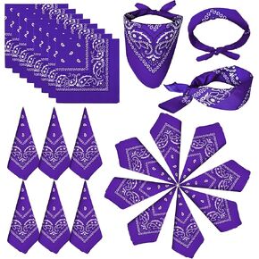 ILHSTY 32 Pcs Women Men Paisley Bandanas Bulk Unisex Cowboy Bandanas Head Scarf Necktie Face Cover Party Supplies