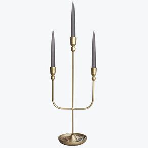 Iron Tabletop Candelabra - Decorative Metal Candelabra Candle Holder, 5 French Dinner Candles (Dinner 5 Candles)