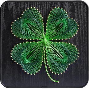 Jydunix String Art Kit, Four-Leaf Clover Design, 7.874 x 7.874 inches, DIY Craft Kit for Adults and Kids,Easy Home Decor Wall Art, Unique Birthday and Holiday Gift