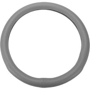 Steering Wheel Cover/Front Steering Wheel Accessories for Car Vehicle/Durable Round Shape Leather / 1 Pcs Gray