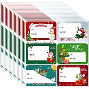 Christmas Stickers Labels,120 PCS Christmas Tags Labels Christmas Name Tags Christmas Tags Stickers Xmas Gift Tag Stickers Christmas Self-Adhesive Labels