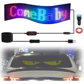 Programmable LED Eyes for Car - Devil Eyes Light for Cars, 4in x 15in, Flex LED Display for Car, LED Sign for Car, Programmable Flexible LED Display, Suitable for Windows of Cars and Trucks