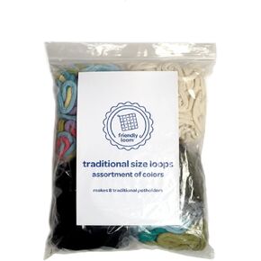 Friendly Loom Mixed Pack 7" Traditional Size Cotton Loops to Makes 8 (6" x 6") Potholders by Harrisville Designs Made in The USA
