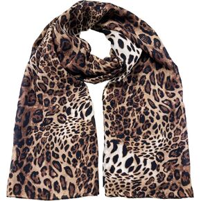 Leopard Print Scarf for Women Fashion Shawl Lightweight Wrap Scarves for Ladies Full Season