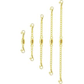 MKCYD Necklace Extender with Magnetic Clasps Chain Extenders for Necklaces,Gold and Silver Magnetic Necklace Clasps and Closures with Necklace Extenders Bracelet Extender Necklace Extension