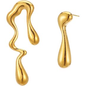 Sylph 14K Gold Plated Gold Flower Earrings Large Flower Stud Earrings Flower Big Statement 925 Sterling Silver Stud Earrings Chunky Floral Earrings Trendy Jewelry Gift for Women