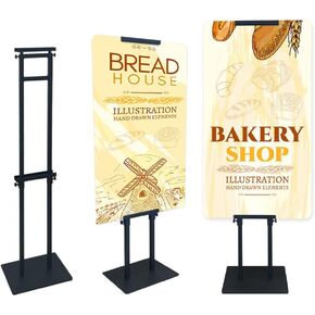 Pedestal Poster Sign Stand for Display ,Heavy Duty Double Sided Adjustable Poster Board Stand with Base Floor Standing Sign Holder Height Up to 80 inches, for Board & Foam Sign,Wedding,Restaurant