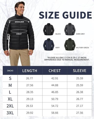 Pioneer Camp Mens Lightweight Packable Puffer Jacket Winter Insulated Puffy Coat Water Repellent Warm Quilted Jackets Travel in Saudi Arabia