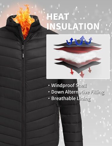 COOFANDY Men's Puffer Jacket Packable Lightweight Puffy Jackets with Zippered Pockets Down Alternative Winter Coat in Saudi Arabia