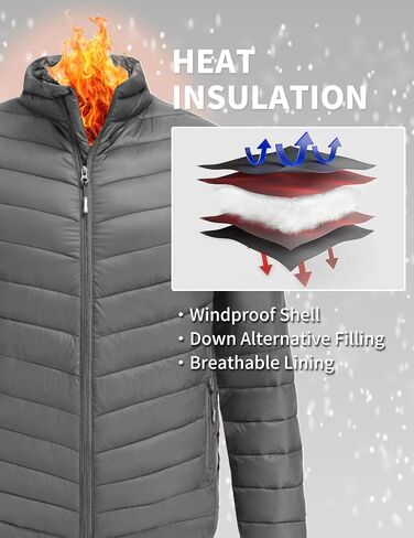 COOFANDY Men's Puffer Jacket Packable Lightweight Puffy Jackets with Zippered Pockets Down Alternative Winter Coat in Saudi Arabia