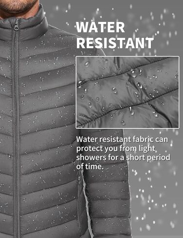 COOFANDY Men's Puffer Jacket Packable Lightweight Puffy Jackets with Zippered Pockets Down Alternative Winter Coat in Saudi Arabia