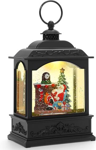 Christmas Snow Globe Lantern with Music & Timer, Swirling Singing Water Glittering Lantern, USB/Battery-Powered for Christmas Decoration (Santa Claus) in Saudi Arabia