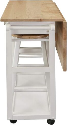 American Trails Breakfast Cart with Drop-Leaf Table, White in Saudi Arabia