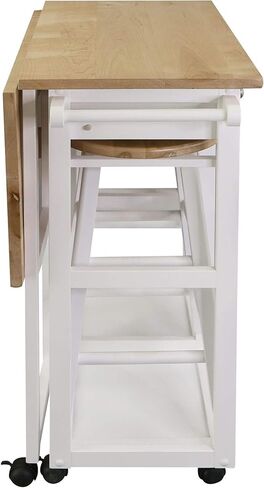 American Trails Breakfast Cart with Drop-Leaf Table, White in Saudi Arabia