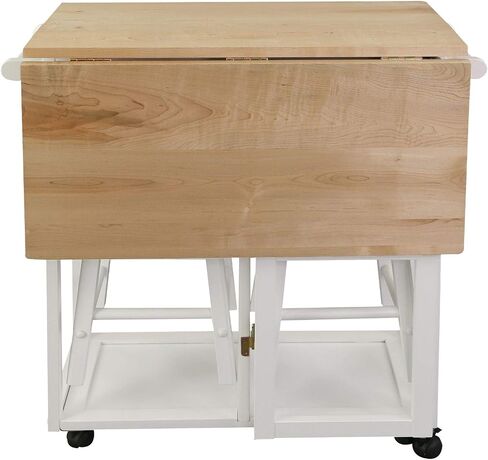American Trails Breakfast Cart with Drop-Leaf Table, White in Saudi Arabia