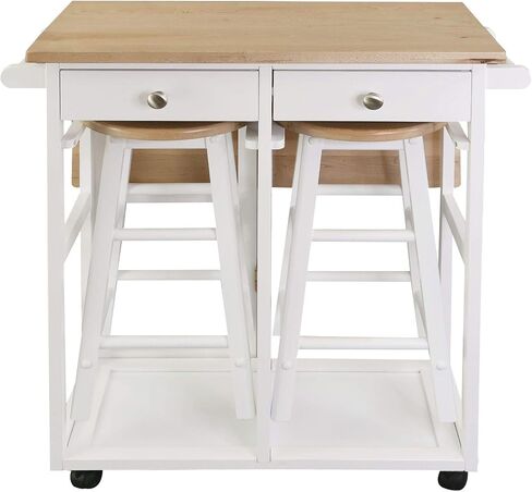 American Trails Breakfast Cart with Drop-Leaf Table, White in Saudi Arabia