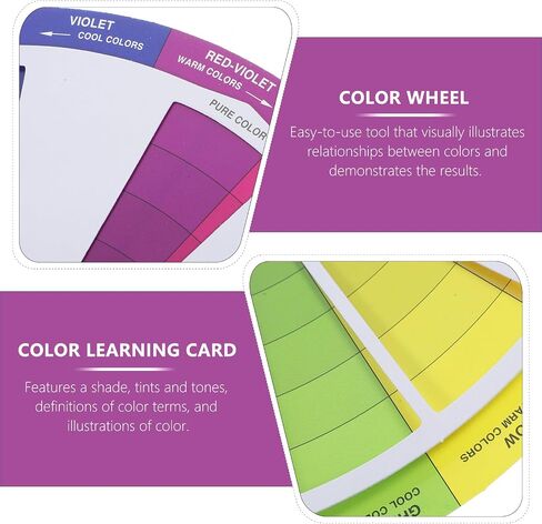 2pcs Color Mixing Guides Wheel,Paint Mixing Learning Guide Art Class Teaching Tool Color Wheels Color Guide Chart for Art Class Teaching Tool in Saudi Arabia