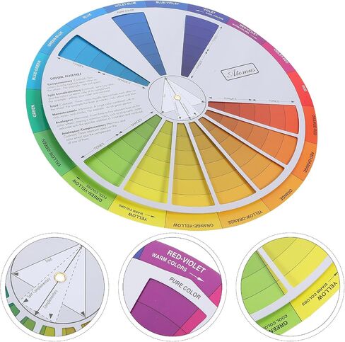 2pcs Color Mixing Guides Wheel,Paint Mixing Learning Guide Art Class Teaching Tool Color Wheels Color Guide Chart for Art Class Teaching Tool in Saudi Arabia