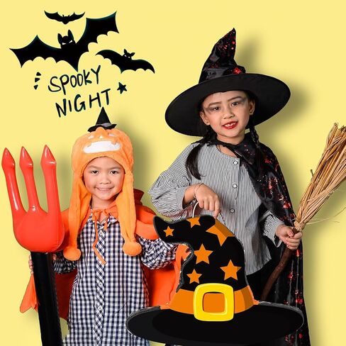 Aoriher Halloween Piñata قبعة الساحرة Piñata مع عصا وقصاصات معصوب العينين مجموعة حلوى Piñata المملوءة بالحلوى لمستلزمات ألعاب حفلات الهالوين in Saudi Arabia