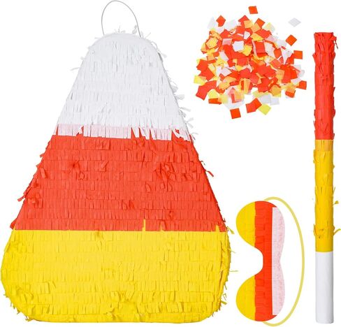 Lenwen Halloween Candy Corn Piñata Halloween Piñata كبيرة مع عصا معصوب العينين وديكورات الحفلات من أجل لعبة عيد الميلاد وديكور الحفلات بطابع الهالوين in Saudi Arabia