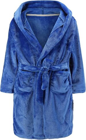 Boys' Hooded Bathrobe Kids Plush Fuzzy Fleece Robe Teen boy Soft Spa Robe Girls Sleepwear pajamas Toddler Nightgown in Saudi Arabia