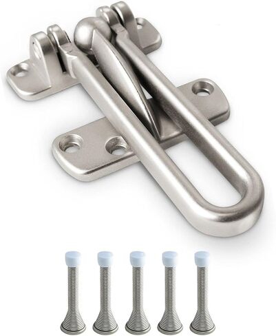 Jack N’ Drill Swing Bar Door Lock Durable Door Guard for Back & Front Doors, Childproof Door Security Made from Reinforced Diecast Metal for Home Security (Satin Nickel, 1 Pack) in Kuwait