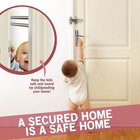 Jack N’ Drill Swing Bar Door Lock Durable Door Guard for Back & Front Doors, Childproof Door Security Made from Reinforced Diecast Metal for Home Security (Satin Nickel, 1 Pack) in Kuwait