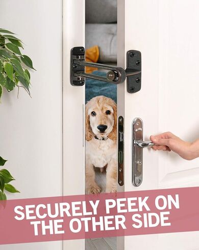 قفل باب جاك آند دريل سوينغ بار، حارس باب متين للأبواب الخلفية والأمامية، أمان باب مضاد للأطفال مصنوع من معدن مصبوب مقوى لأمن المنزل (نيكل ساتان، عبوة واحدة) in Kuwait