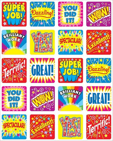 Carson Dellosa Winning Words Motivational Sticker Sheet Set, 216 Stickers - 24 Sheets of 9 Stickers for Homework, Tests, Assignments, and Rewards, Great Motivational Aid for Classroom or Homeschool in Saudi Arabia
