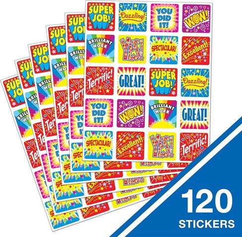 Carson Dellosa Winning Words Motivational Sticker Sheet Set, 216 Stickers - 24 Sheets of 9 Stickers for Homework, Tests, Assignments, and Rewards, Great Motivational Aid for Classroom or Homeschool in Saudi Arabia