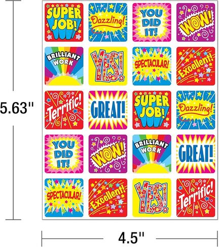 Carson Dellosa Winning Words Motivational Sticker Sheet Set, 216 Stickers - 24 Sheets of 9 Stickers for Homework, Tests, Assignments, and Rewards, Great Motivational Aid for Classroom or Homeschool in Saudi Arabia