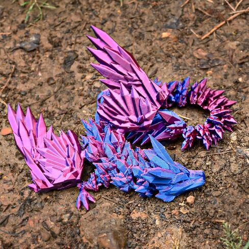 3D Printed Dragon Egg, Easter Dragon Eggs with Dragon Inside, Articulated Flexible 3D Printed Dragon in Egg Fidget Toy, Easter Basket Stuffers for Kids (Black&Red) in Saudi Arabia
