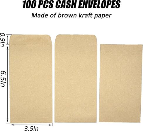 Officeva- #7 Money Envelopes for Cash, 6.5" x 3.5",100 Pack, Cash Envelopes, Small Envelopes for Money,100 Envelopes Money Saving Challenge, Money Saving Envelopes, Money Envelopes for Cash Budgeting in Saudi Arabia
