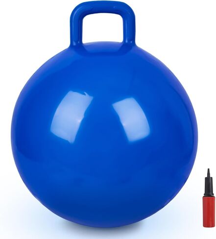 كرة AMOR الحالية النطاطة، كرة هيبي ترتد مقاس 45.72 سم للأطفال من عمر 4 إلى 8 سنوات، كرة القفز القفز الزرقاء للأولاد والبنات هدية، كرة نطاطة للجلوس والقفز مع مضخة يدوية in Kuwait