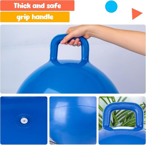 كرة AMOR الحالية النطاطة، كرة هيبي ترتد مقاس 45.72 سم للأطفال من عمر 4 إلى 8 سنوات، كرة القفز القفز الزرقاء للأولاد والبنات هدية، كرة نطاطة للجلوس والقفز مع مضخة يدوية in Kuwait