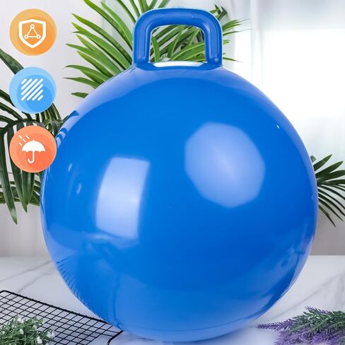 كرة AMOR الحالية النطاطة، كرة هيبي ترتد مقاس 45.72 سم للأطفال من عمر 4 إلى 8 سنوات، كرة القفز القفز الزرقاء للأولاد والبنات هدية، كرة نطاطة للجلوس والقفز مع مضخة يدوية in Kuwait