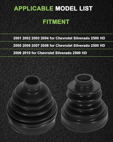 SCITOO CV Axle Boot Kit ATV يناسب 2001-2010 لسيارة شيفروليه سيلفرادو 2500 6.0L 8.1L 6.6L زوج داخلي خارجي in Saudi Arabia