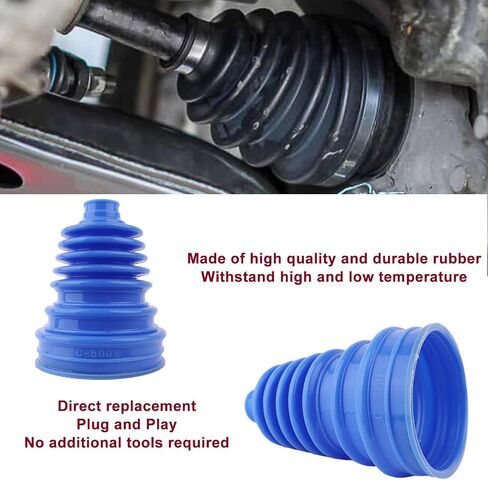 CV Joint Boot Kit 5 inch Height, Universal Automotive Silicone Constant Velocity CV Joint Boot 125-130mm Height, 2 Boots with 8 pc Stainless steel clamps, Black, Pack of 2 in Saudi Arabia