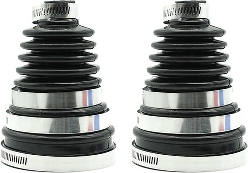 CV Joint Boot Kit 5 inch Height, Universal Automotive Silicone Constant Velocity CV Joint Boot 125-130mm Height, 2 Boots with 8 pc Stainless steel clamps, Black, Pack of 2 in Saudi Arabia