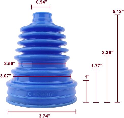 CV Joint Boot Kit 5 inch Height, Universal Automotive Silicone Constant Velocity CV Joint Boot 125-130mm Height, 2 Boots with 8 pc Stainless steel clamps, Black, Pack of 2 in Saudi Arabia
