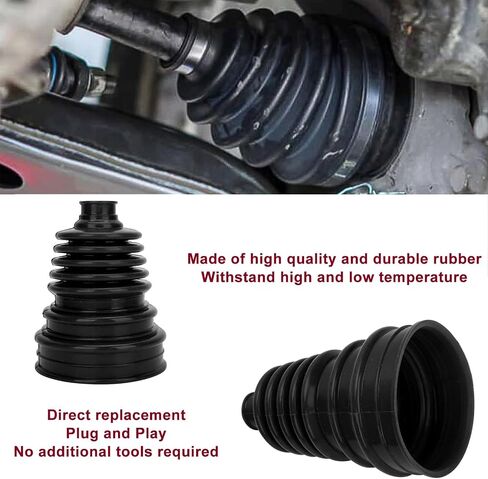 CV Joint Boot Kit 5 inch Height, Universal Automotive Silicone Constant Velocity CV Joint Boot 125-130mm Height, 2 Boots with 8 pc Stainless steel clamps, Black, Pack of 2 in Saudi Arabia