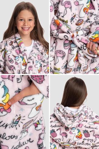 Mad Dog Fleece Kids Robe, Hooded Long Bathrobe, Plush Boys Girls Children & Toddlers Bath robes in Saudi Arabia
