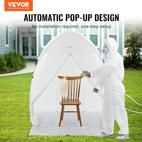VEVOR Paint Booth Tent, 60 x 60 x 70 in Pop-Up Portable Spray Paint Tent with Built-in Floor, Exhaust Window and Storage Bag, Foldable Paint Booth for Furniture, DIY Hobby Tool Painting Station in Kuwait