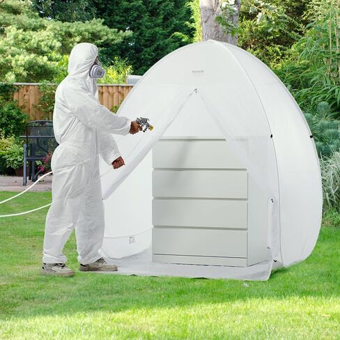 VEVOR Paint Booth Tent, 60 x 60 x 70 in Pop-Up Portable Spray Paint Tent with Built-in Floor, Exhaust Window and Storage Bag, Foldable Paint Booth for Furniture, DIY Hobby Tool Painting Station in Kuwait