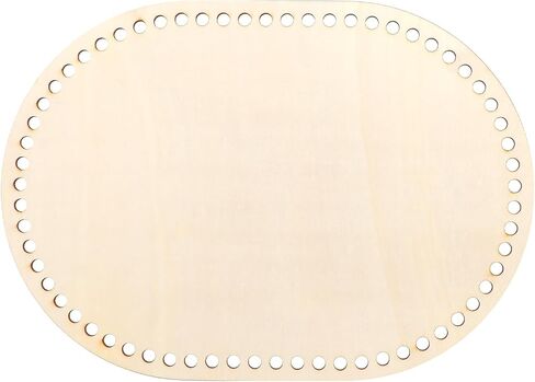 1 Pack Wooden Bag Bottom 13.7x9.8" Crochet Basket Base Oval Natural Wood Base Shaper Unfinished Wooden Round Weaving Knitting Base for Crafts(Hole 8mm) in Saudi Arabia