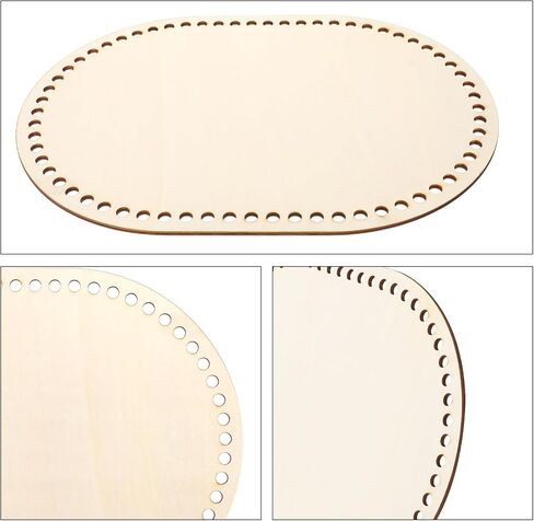1 Pack Wooden Bag Bottom 13.7x9.8" Crochet Basket Base Oval Natural Wood Base Shaper Unfinished Wooden Round Weaving Knitting Base for Crafts(Hole 8mm) in Saudi Arabia