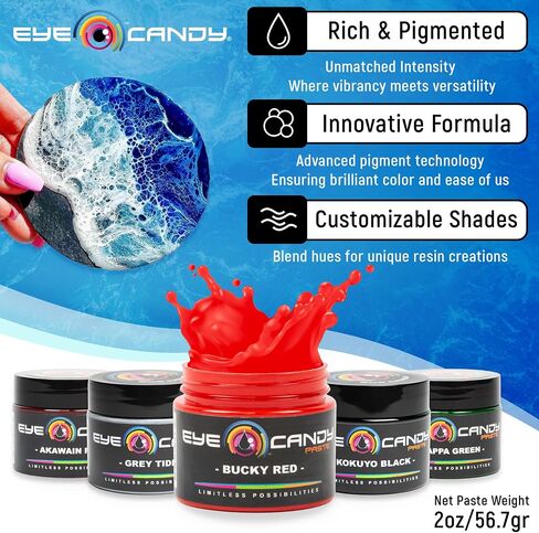 Eye Candy Resin Pigment Paste – Highly Pigmented Epoxy Color, 2 oz, Solid Non-Metallic, Mixable for Custom Shades (Rubi Red) in Saudi Arabia