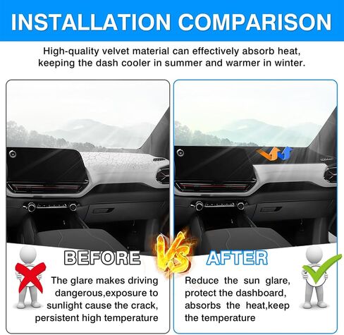 Autorder Dashboard Cover Mat for 2024 2025 Chevrolet Silverado EV Accessories Dash Cover Upgrade Velvet Dash Mat Sunshade Glare UV Rays Protector in Saudi Arabia